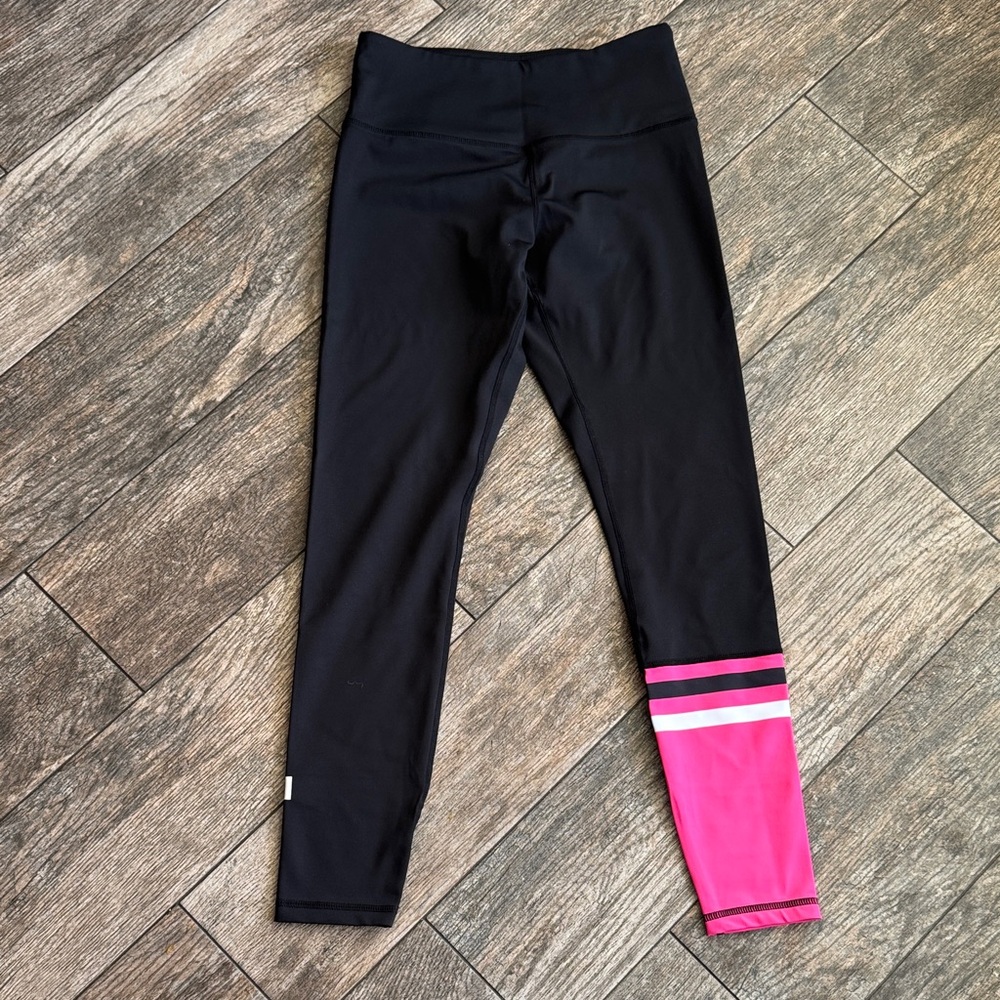 ZYIA Black Leggings with Pink Stripe